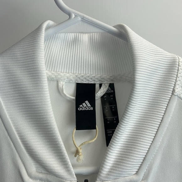 Adidas Men’s Snap Jacket White Full Zip Size M - Picture 3 of 9